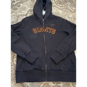 Nike San Francisco Giants Black Zip Up Hoodie Size Large Mens Active Walking